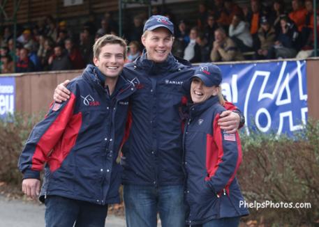 Jacob Arnold and fellow grooms at the 2013 Pony Driving World Championships, Pau, France Photo: Mary Phelps