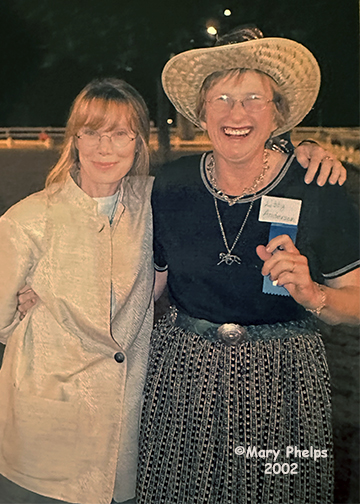 Actress Sissy Spacek and Dressage Judge Libby Anderson at the 2002 Celebrity Freestyle